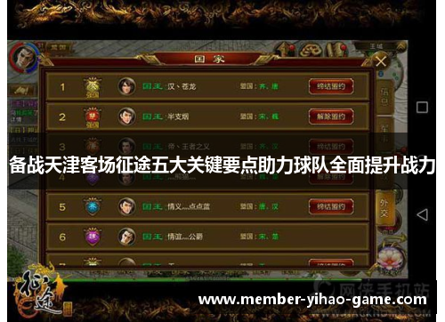 备战天津客场征途五大关键要点助力球队全面提升战力